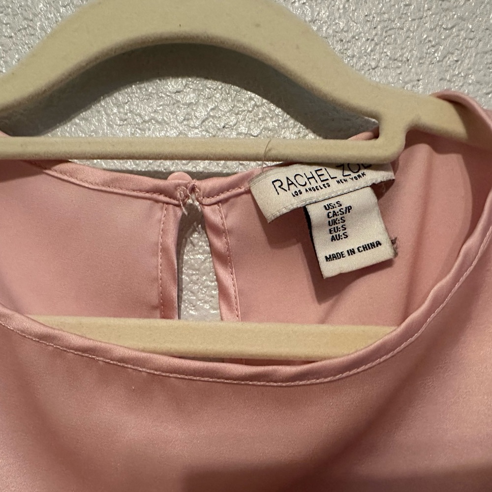 Rachel Zoe Elegant Pink Puff Sleeve Top - Picture 2 of 5